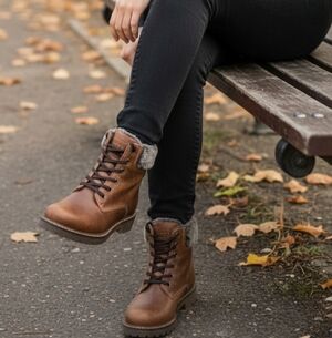 Pajar Leather Brown Fur-Lined Boots